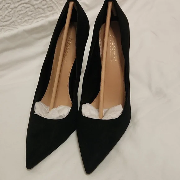 New! Classic black stiletto heels pumps shoes party formal prom size 11 pointed - Picture 7 of 11